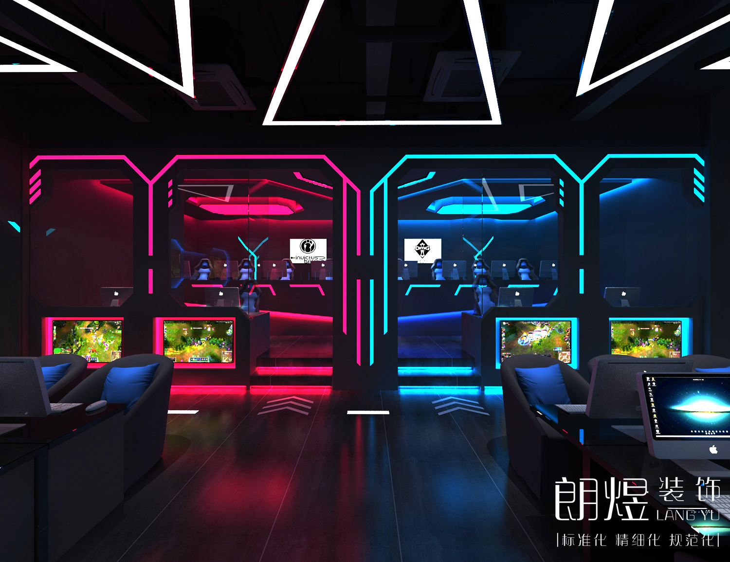 電競風(fēng)網(wǎng)咖裝修效果圖