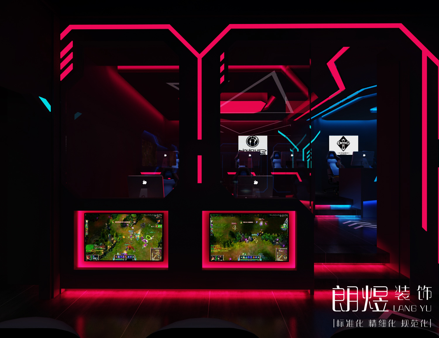 電競風(fēng)網(wǎng)咖裝修效果圖