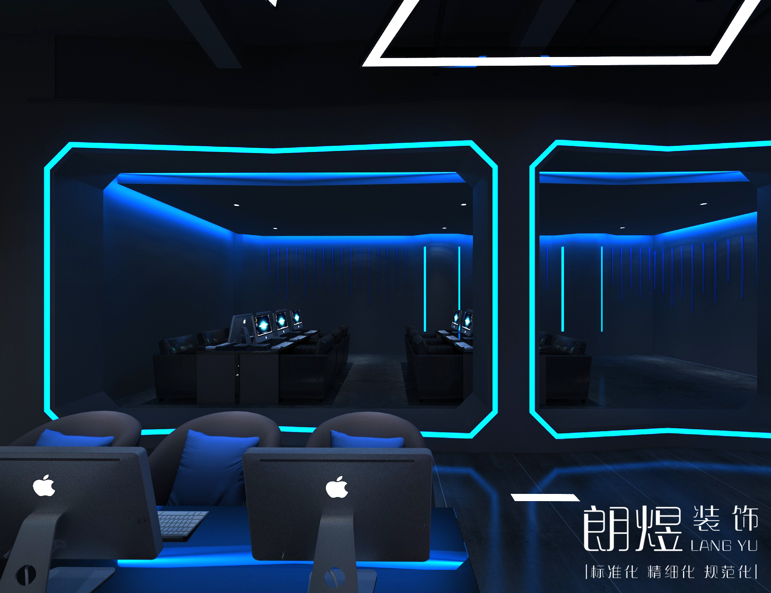 電競風(fēng)網(wǎng)咖裝修效果圖