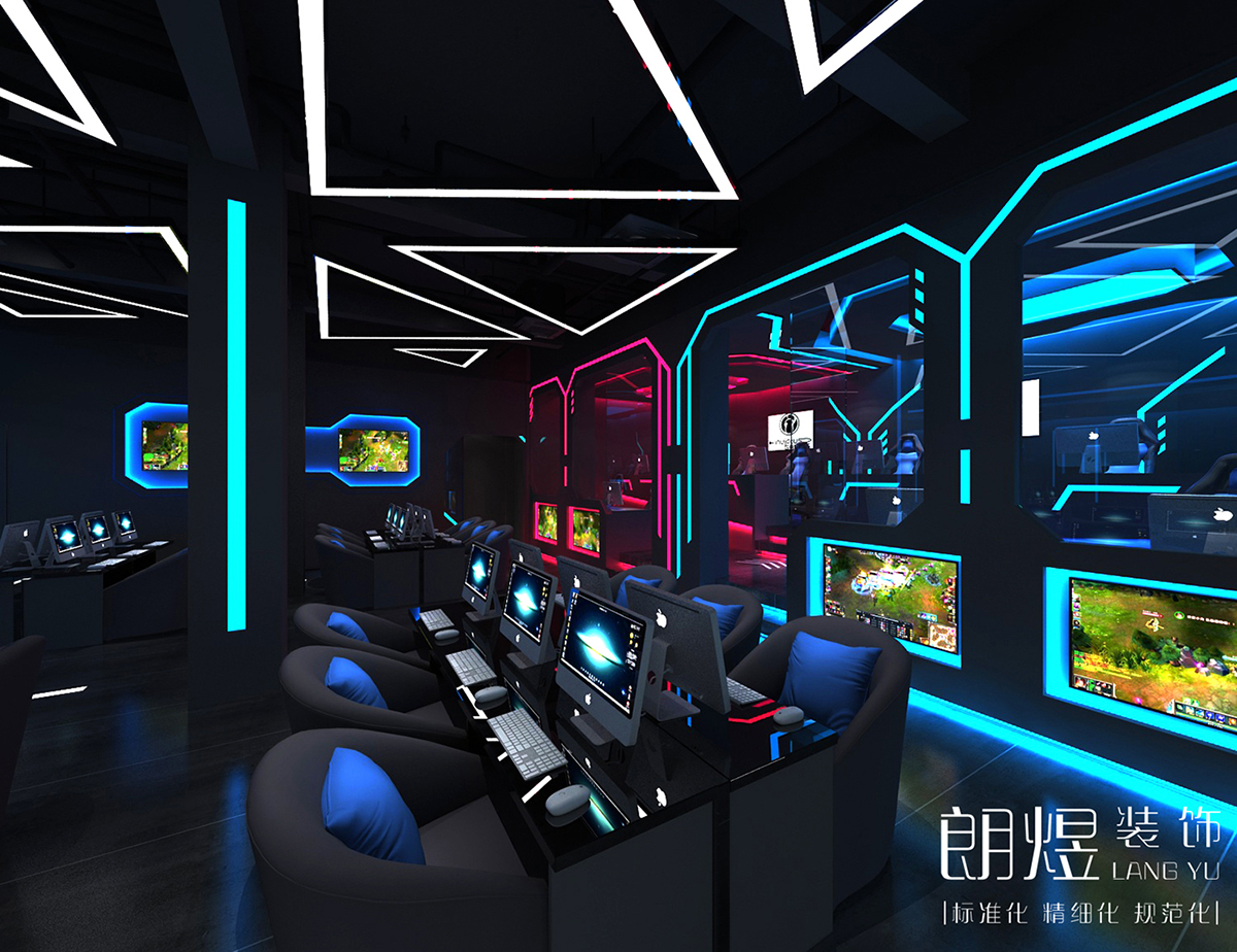 電競風(fēng)網(wǎng)咖裝修效果圖