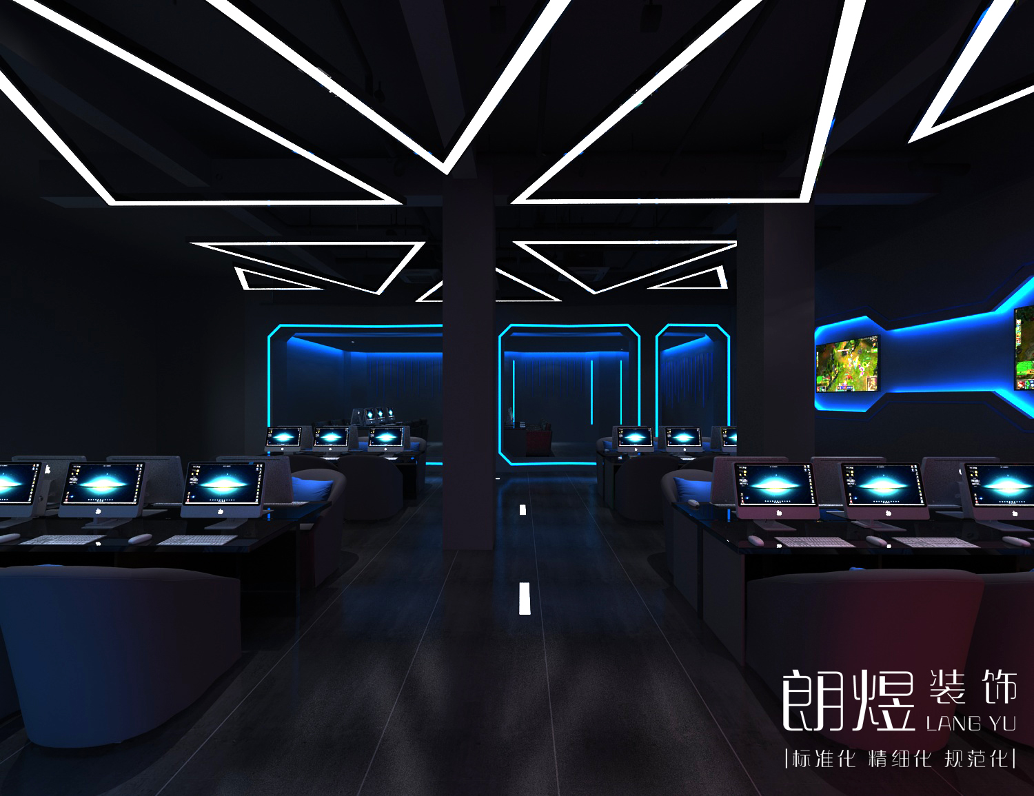 電競風(fēng)網(wǎng)咖裝修效果圖