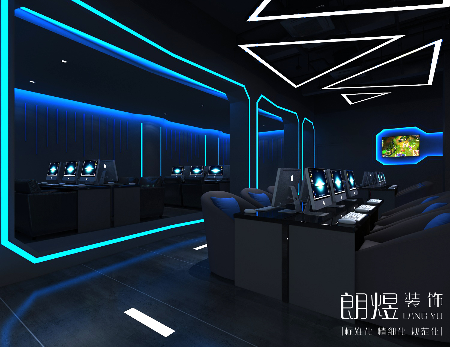 電競風(fēng)網(wǎng)咖裝修效果圖