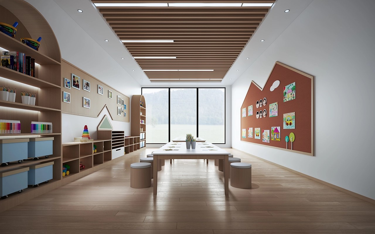 私立幼兒園手工坊房間裝修效果圖
